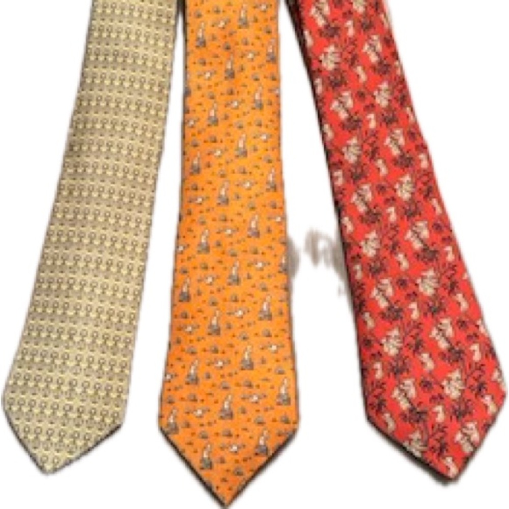 3 Hermes Silk Ties